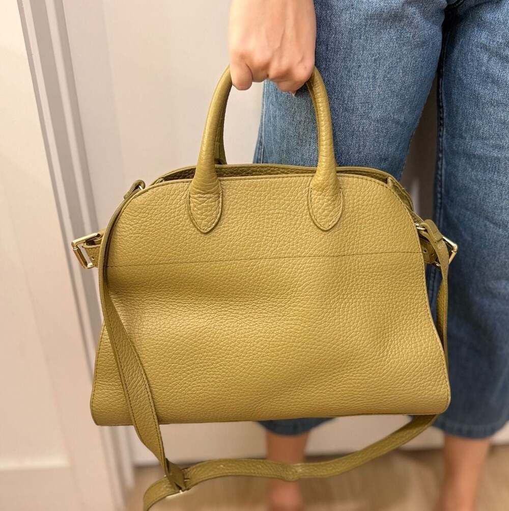 Anna Paola Italian Leather Handbag Riva Iride Green Crossbody Satchel - Picture 12 of 14